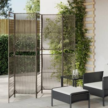 ARDEBO.de - Paravent 6-tlg. Grau Poly Rattan
