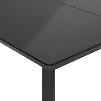 5-tlg. Garten-Essgruppe mit Kissen Schwarz Poly Rattan