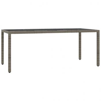 7-tlg. Garten-Essgruppe mit Kissen Grau Poly Rattan