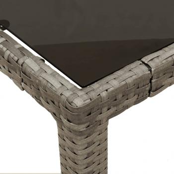 7-tlg. Garten-Essgruppe mit Kissen Grau Poly Rattan