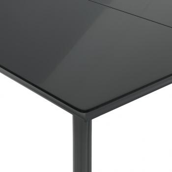 5-tlg. Garten-Essgruppe mit Kissen Schwarz Poly Rattan