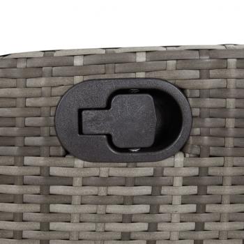 7-tlg. Garten-Essgruppe mit Kissen Grau Poly Rattan