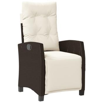 5-tlg. Garten-Essgruppe mit Kissen Braun Poly Rattan