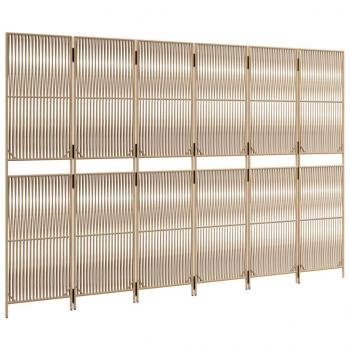 Paravent 6-tlg. Beige Poly Rattan