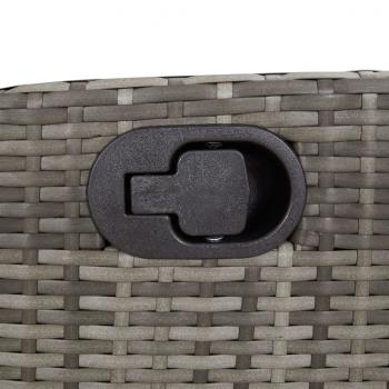Gartensessel mit Kissen 2 Stk. Verstellbar Grau Poly Rattan
