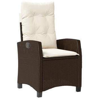 7-tlg. Garten-Essgruppe mit Kissen Braun Poly Rattan