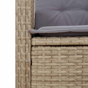 3-tlg. Garten-Essgruppe mit Kissen Beigemischung Poly Rattan