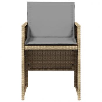Gartenstühle mit Kissen 4 Stk. Beigemischung Poly Rattan