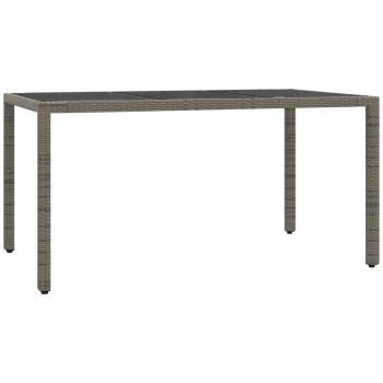 7-tlg. Garten-Essgruppe mit Kissen Grau Poly Rattan