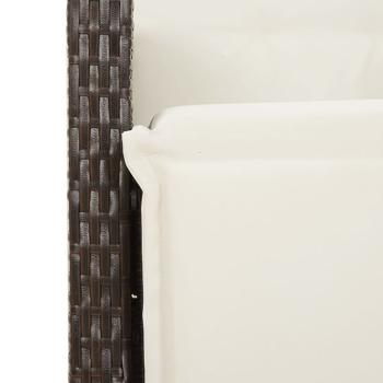 ARDEBO.de - 3-tlg. Garten-Essgruppe mit Kissen Braun Poly Rattan