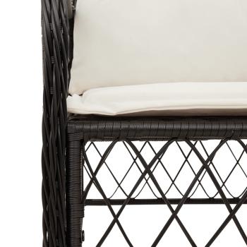 ARDEBO.de - 5-tlg. Garten-Essgruppe mit Kissen Schwarz Poly Rattan