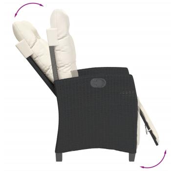 7-tlg. Garten-Essgruppe mit Kissen Schwarz Poly Rattan