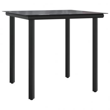 5-tlg. Garten-Essgruppe mit Kissen Grau Poly Rattan
