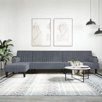 ARDEBO.de - Schlafsofa in L-Form Dunkelgrau 260x140x70 cm Samt