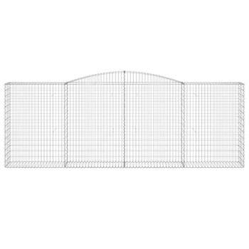 Gabionen mit Hochbogen 8 Stk. 400x50x140/160cm Verzinktes Eisen