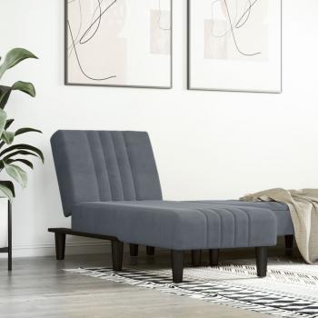 ARDEBO.de - Chaiselongue Dunkelgrau Samt