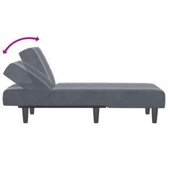 Chaiselongue Dunkelgrau Samt