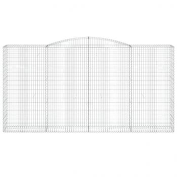 Gabionen mit Hochbogen 3 Stk. 400x50x200/220cm Verzinktes Eisen