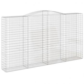 Gabionen mit Hochbogen 4 Stk. 400x50x220/240cm Verzinktes Eisen