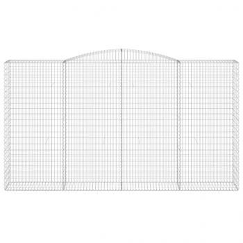 Gabionen mit Hochbogen 4 Stk. 400x50x220/240cm Verzinktes Eisen