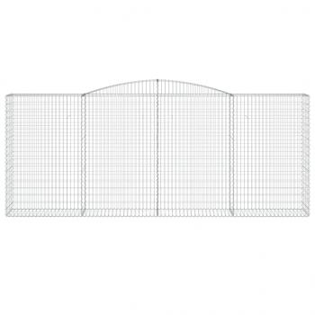Gabionen mit Hochbogen 5 Stk. 400x50x160/180cm Verzinktes Eisen