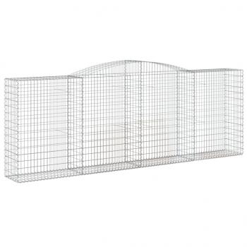 Gabionen mit Hochbogen 9 Stk. 400x50x140/160cm Verzinktes Eisen