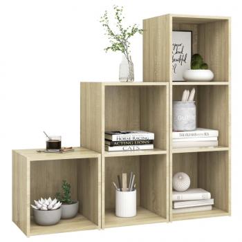 3-tlg. TV-Schrank-Set Sonoma-Eiche Holzwerkstoff