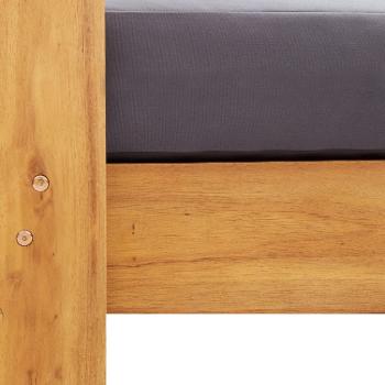 4-tlg. Garten-Lounge-Set mit Kissen Grau Massivholz Akazie