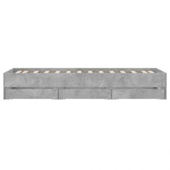 Bettgestell mit Schubladen Betongrau 90x190 cm Holzwerkstoff