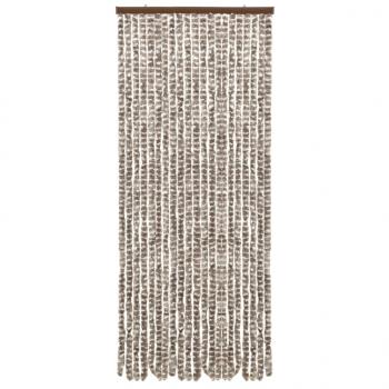 Insektenschutz-Vorhang Taupe und Weiß 56x185 cm Chenille