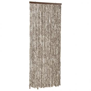 Insektenschutz-Vorhang Taupe und Weiß 56x185 cm Chenille