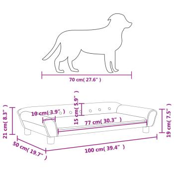 Hundebett Blau 100x50x21 cm Samt