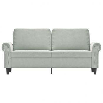 2-Sitzer-Sofa Hellgrau 140 cm Samt