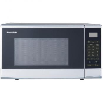 ARDEBO.de Sharp R270S Mikrowelle 20l Garraum, 800 Watt, Drehteller , LCD-Display, 10 Leistungsstufen, 8 Automatikprogramme, silber