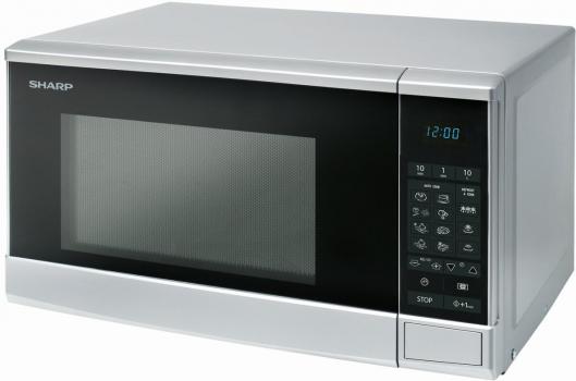 Sharp R270S Mikrowelle 20l Garraum, 800 Watt, Drehteller , LCD-Display, 10 Leistungsstufen, 8 Automatikprogramme, silber