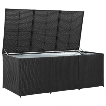 Gartenbox Poly Rattan 180x90x70 cm Schwarz