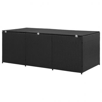 Gartenbox Poly Rattan 180x90x70 cm Schwarz