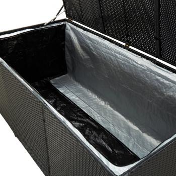 Gartenbox Poly Rattan 180x90x70 cm Schwarz
