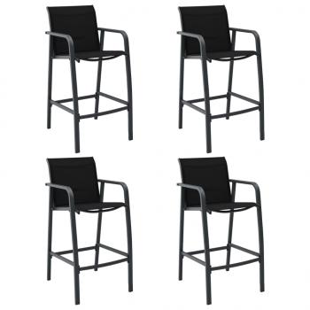 ARDEBO.de - Garten-Barstühle 4 Stk. Schwarz Textilene