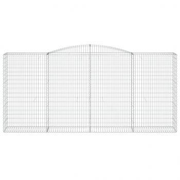 Gabionen mit Hochbogen 5 Stk. 400x50x180/200cm Verzinktes Eisen