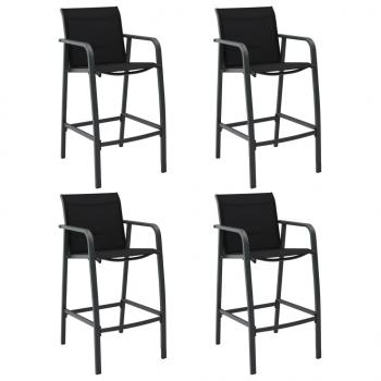 ARDEBO.de - Garten-Barstühle 4 Stk. Grau Textilene
