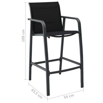 Garten-Barstühle 4 Stk. Grau Textilene