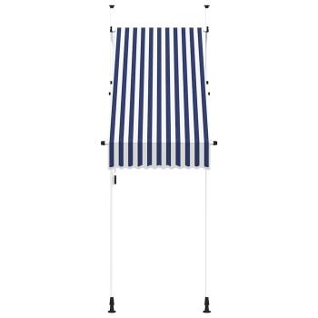 Markise Einziehbar Handbetrieben 100 cm Blau/Weiß Gestreift