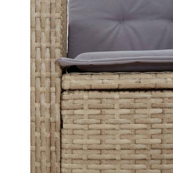 5-tlg. Garten-Essgruppe mit Kissen Beigemischung Poly Rattan