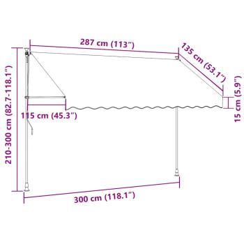 Einziehbare Markise Handbetrieben 300 cm Anthrazit