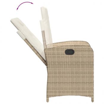 9-tlg. Garten-Essgruppe mit Kissen Beige Poly Rattan