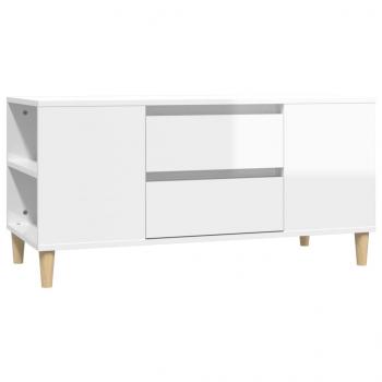 ARDEBO.de - TV-Schrank Hochglanz-Weiß 102x44,5x50 cm Holzwerkstoff