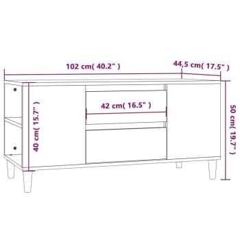 ARDEBO.de - TV-Schrank Weiß 102x44,5x50 cm Holzwerkstoff