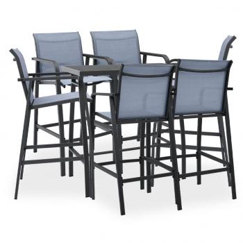 ARDEBO.de - 7-tlg. Gartenbar-Set Schwarz und Grau