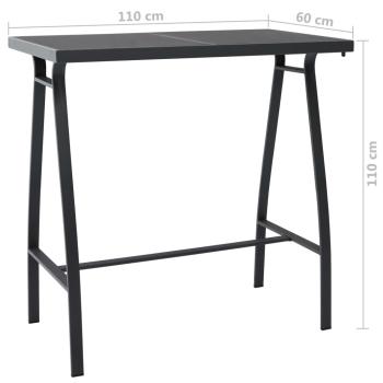 7-tlg. Gartenbar-Set Schwarz und Grau